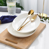 泰鑫兴4只装8英寸20.3厘米釉下彩陶瓷家用白瓷盘餐盘深盘汤盘菜盘