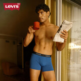 李维斯（Levi's）男士内裤95%棉加长裤腿防摩擦运动剪裁高弹腰带不勒肚4条装