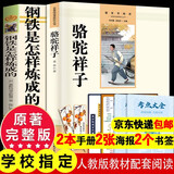 骆驼祥子+钢铁是怎样炼成的（全2册）初一下完整无删减正版 整本书阅读必读书目老舍 扫码听读 赠送全书情节海报+精美书签+电子版章节导图+阅读指导手册 儿童年货节送礼