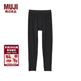 MUJI男式 使用了棉的冬季内衣 长紧身裤 男士秋裤保暖秋季款 69AA455 黑色 L (175/88A)