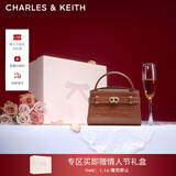 CHARLES&KEITH鳄鱼纹凯莉包手提斜挎婚包包女包生日礼物新年礼物CK2-50270880-1 Chocolate Croco巧克力鳄鱼纹色（新色） S