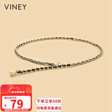 viney牛皮女士皮带时尚腰带装饰链条腰链外搭西装收腰裤带裤带生日礼物