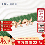 谢瑞麟（TSL）新年礼物18K金耳钉简约ins风彩金耳环耳饰生日女AB991 定价类