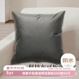 艾薇抱枕沙发靠垫床头靠枕睡觉靠背垫科技布抱枕套含抱枕芯磨砂黑