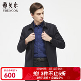 雅戈尔（YOUNGOR）单夹克男翻领单茄克时尚商务休闲男士上衣外套 VJJK429964FQA藏青色 2XL 185/104A