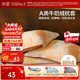 水星家纺枕套牛奶绒冬季双面保暖对枕套抗静电A类枕头罩一对装双人48x74cm