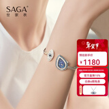 SAGA世家品牌手表女士石英腕表天使之眼手镯手表圣诞礼物送老婆送女友 伊比萨蓝款 S码