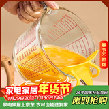 格娜斯玻璃杯家用带刻度量杯过滤耐热微波炉加热牛奶杯打蛋杯烘焙计量杯