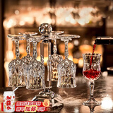 青苹果水晶玻璃红酒杯210ml*6只 复古轻奢高脚杯香槟杯葡萄酒杯洋酒杯