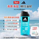 阿迪达斯（adidas）男士冰点沐浴露250ml 持久留香清新舒爽 富含海盐成分 小瓶旅行装