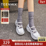 天美意休闲鞋女鞋商场同款厚底通勤女运动鞋新款