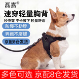 磊嘉狗绳狗链 柯基牵引绳防爆冲胸背带牵引绳中大型小型犬遛狗绳柴犬 墨黑-胸背带1个配狗绳1根 M（建议10-22斤）