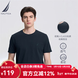 诺帝卡（NAUTICA）男装夏季款多色全棉亲肤舒适易打理休闲圆领短袖T恤男TE3220 藏青4NV（232） S