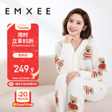嫚熙（EMXEE）唐艺昕同款孕妇睡衣秋冬产后加厚月子服半边绒哺乳孕期家居服