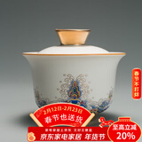 容山堂珐琅彩泡茶杯陶瓷主人杯单杯茶盏公道杯盖碗茶洗壶承茶壶功夫茶具 金丝珐琅盖碗
