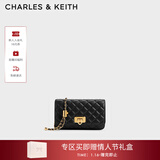 CHARLES&KEITH经典菱格链条小方单肩斜挎包包女包生日情人节礼物CK2-70160131 Black黑色 小包