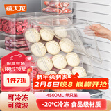禧天龙冰箱保鲜盒食品级冰箱收纳盒密封盒蔬菜水果冷冻盒 4.5L