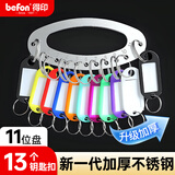 得印11位钥匙盘钥匙环圈钥匙扣钥匙牌小号金属钥匙收纳盘7416钥匙板分类管理钥匙串钥匙链1/个办公用品