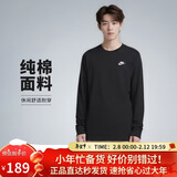 耐克(NIKE)春夏男长袖T恤 纯棉 运动休闲 经典简约 AR5194-010 黑色XL
