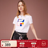 斐乐 斐乐女装官方女士短袖T恤夏季休闲运动内搭t恤运动上衣 标准白-F11W118151F M （165/84A/M）