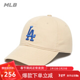 MLB官方男女帽子软顶棒球帽休闲鸭舌帽户外运动春春遮阳帽情人节礼物 洛杉矶道奇队/米黄色/66 均码 F