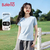 班尼路（Baleno）圆领紧身短袖t恤女2026年夏款简约时尚正肩收腰修身显瘦百搭上衣
