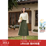 茵曼（INMAN）衬衣女士2026年春夏新款女装高级感洋气立领绣花边新疆棉衬衫 浅杏色 XL