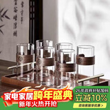 青苹果新中式防烫玻璃杯 家用耐高温水杯客厅待客茶杯喝水杯子6只