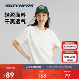 斯凯奇夏季男女情侣同款缤纷休闲系列透气半袖针织短袖T恤L223U165