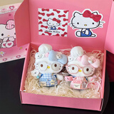 正版厨师hellokitty包包挂件毛绒玩偶生日礼物女闺蜜三八妇女节 【礼盒款】蓝+粉厨师kitty组合（正版有防伪）
