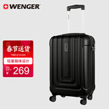 威戈行李箱20英寸拉杆箱登机箱万向轮商务旅行箱密码箱黑色