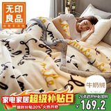 无印良品双层加厚拉舍尔毛毯 冬季保暖毯子毛毯被空调盖毯 200*230cm