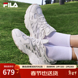 斐乐（FILA）官方女鞋老爹鞋运动鞋杨幂同款夏新款蕨草鞋休闲鞋 磨菇灰色/白中白-OB 37.5