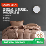 斯诺曼抑菌防钻绒90%鸭绒被羽绒被暖气被芯空调被子220*240cm充270g卡其