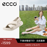 爱步（ECCO）凉鞋女 夏季软底泡芙鞋交叉带厚底拖鞋外穿 科摩206653 石灰色20665301378 37