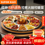 苏泊尔（SUPOR）【年货好礼】2200W火锅暖菜板饭菜加热保温板电陶炉（圆形100CM）自动旋转 BZ100RH816D