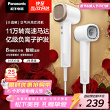 松下（Panasonic）高速护发吹风机速干负离子电吹风家用不伤发送女友新年情人节礼物年会奖品小森林陶瓷白EH-NE6L