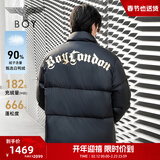 BOY LONDON【哥特世家】冬烫金黑色保暖90绒短羽绒服男女款N28912 黑色N28912 全新升级 L