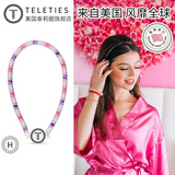 TELETIES美国进口电话线发箍发圈头饰发绳女H时尚运动头绳电话绳成人头箍 粉色风暴