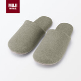MUJI男女通用 柔软 可水洗拖鞋 室内棉拖 绿色 42 (260mm)