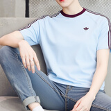 阿迪达斯（adidas）三叶草男装 2025夏季新款运动服跑步健身训练舒适透气休闲短袖T恤 晶蓝/纯棉透气/主推款 L
