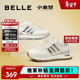 百丽周雨彤同款小金甘复古女商场休闲鞋A8D1DCM5 米色/银色 37