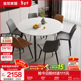 全友家居意式岩板餐桌椅子组合套装客厅家用现代简约吃饭桌政府补贴 702|1.35米圆餐桌+86餐椅棕2+灰4