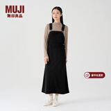 MUJI女式 灯芯绒 背带裙中长款连衣裙半身裙女秋款裙子美拉德BE10CC3A 黑色 L （165/70A）