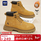 海澜之家HLA新年礼物情侣靴大黄靴男舒适秋冬马丁靴子男 T249土黄色42
