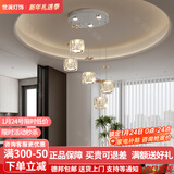 世澜 轻奢水晶吊灯简约现代餐厅灯温馨浪漫吧台吊灯广东中山灯具推荐 银色-圆盘5头-φ35*90-无极