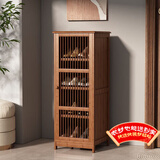 安尔雅新中式鞋柜门口简易鞋架家用收纳透气大容量多层玄关柜 单门款