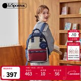 LeSportsac乐播诗新款双肩包旅行包背包大容量电脑包书包 红蓝米拼色