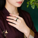 等妃高端全沉水级芽庄天然白奇楠沉香戒指男女士文玩戒子香木轻奢指环 款式四 约4mm*1g