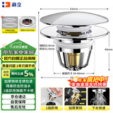 海立铜洗手脸盆池漏水塞浴室柜防臭按压式下水器弹跳过滤芯通用 X12